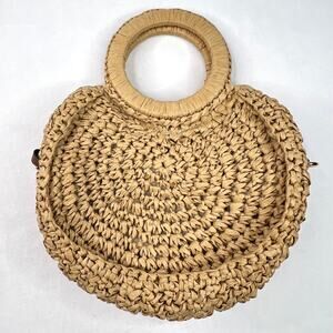 LC Lauren Conrad Woven Straw Round Purse
